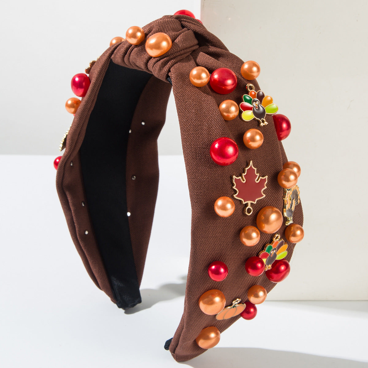 Wholesale Thanksgiving Beaded Alloy Maple Leaf Chinese Restaurant Turkey Headband